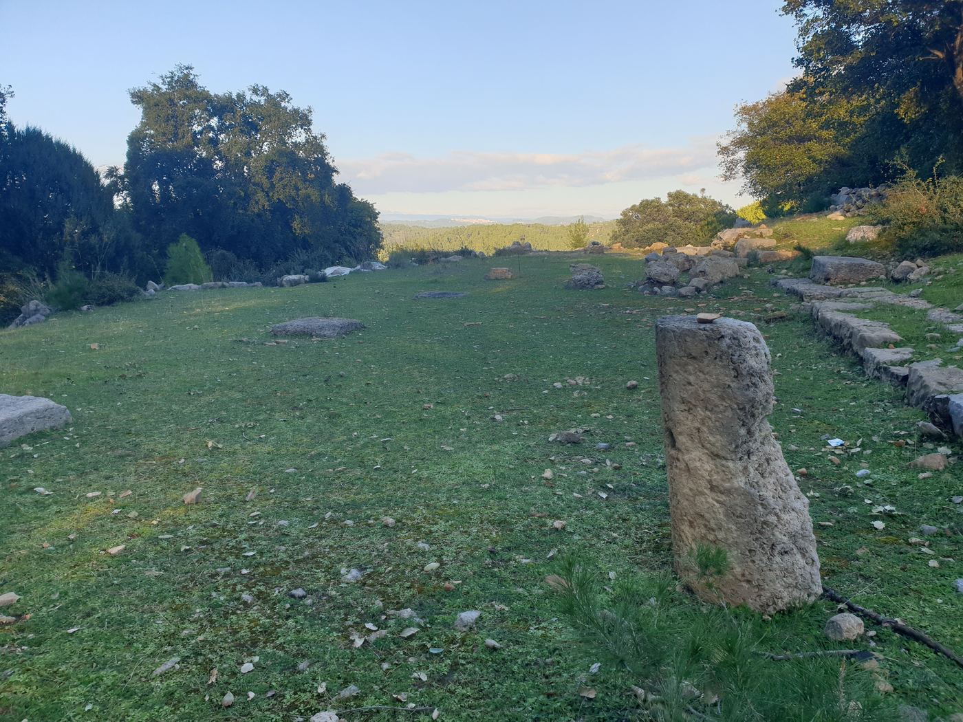 What remains of the public buildings and the water storage.
