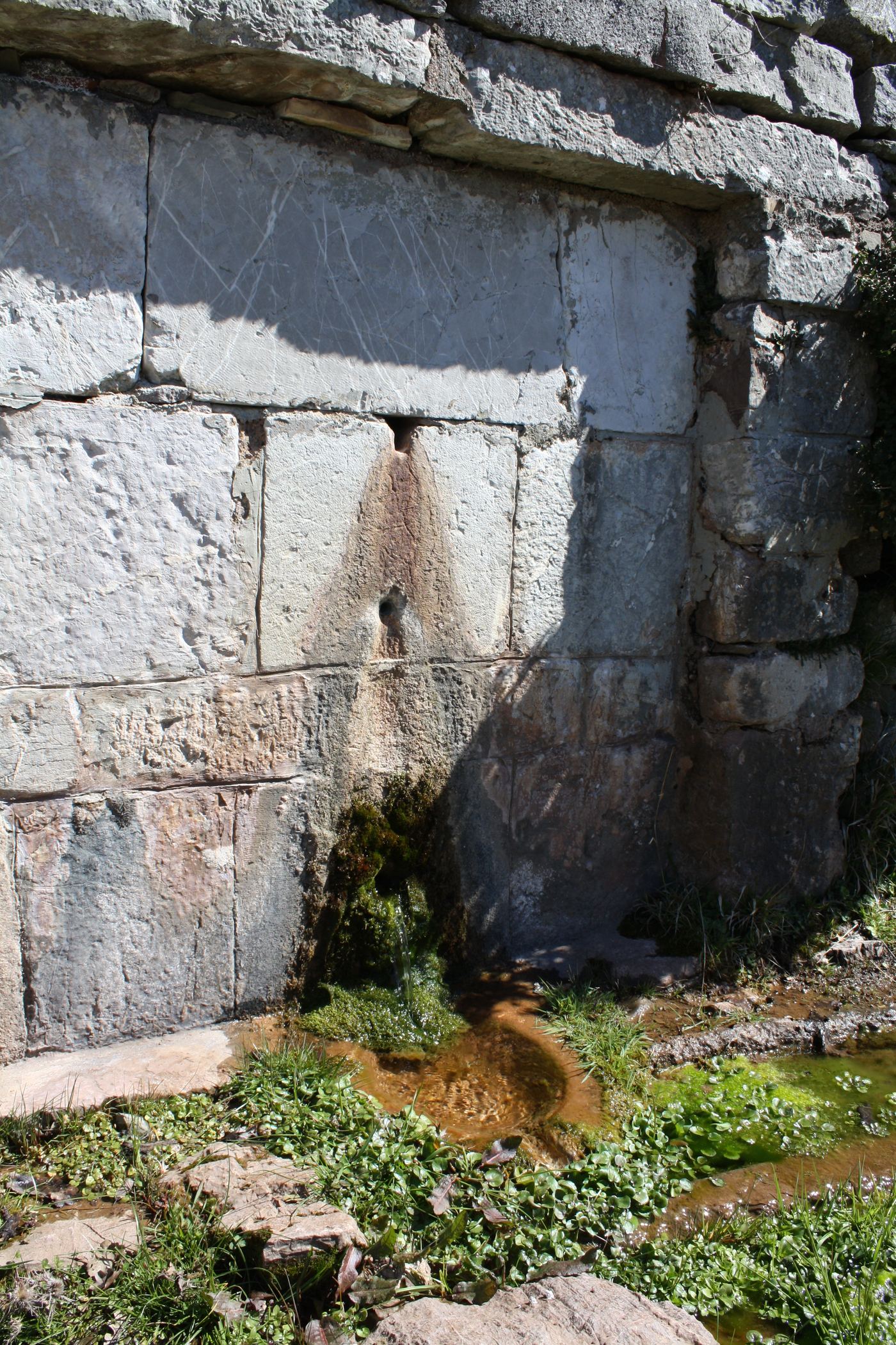 An ancient spring, still used by the goats, who are the majority here.