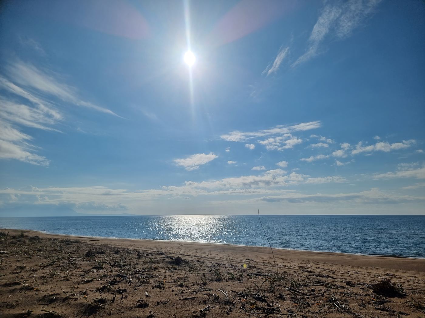 The sky over the beach.