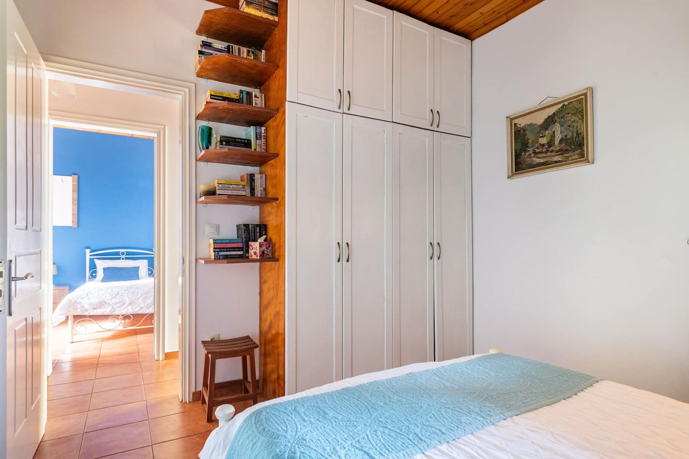 The double room, looking through to the twin room.