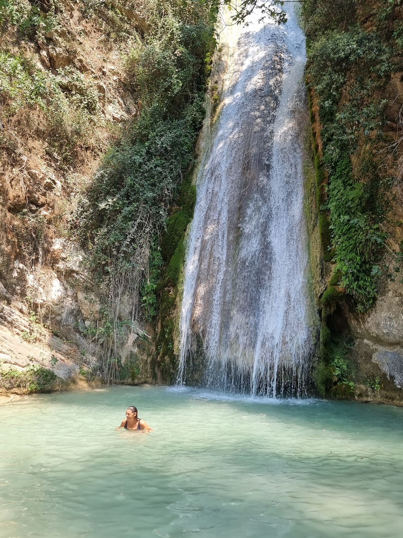One of several pools fed by waterfalls, above the river.
