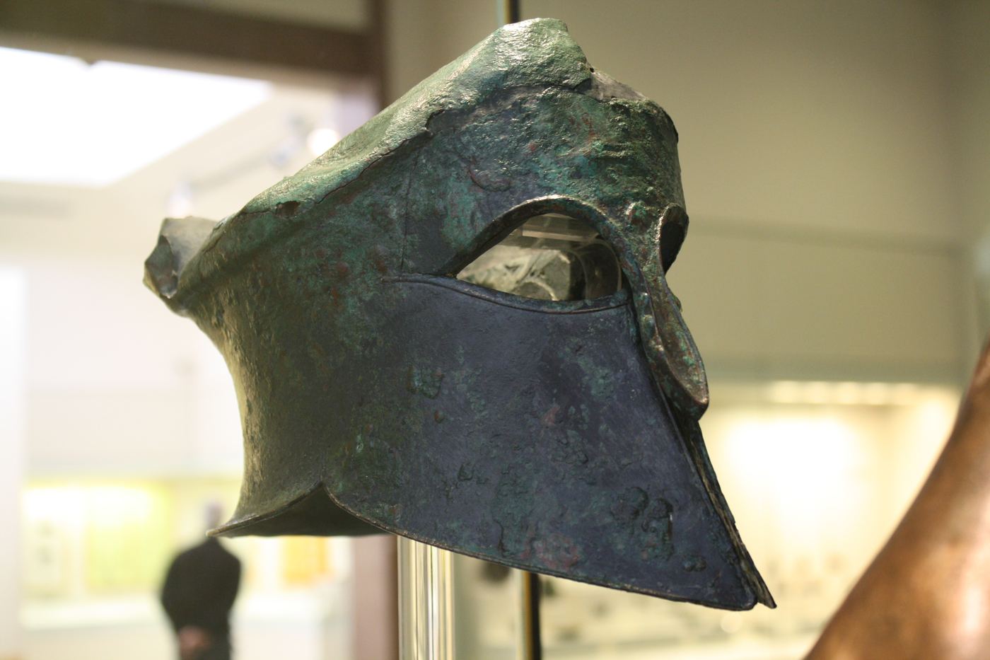 The helmet of Miltiades, dedicated at Olympia.