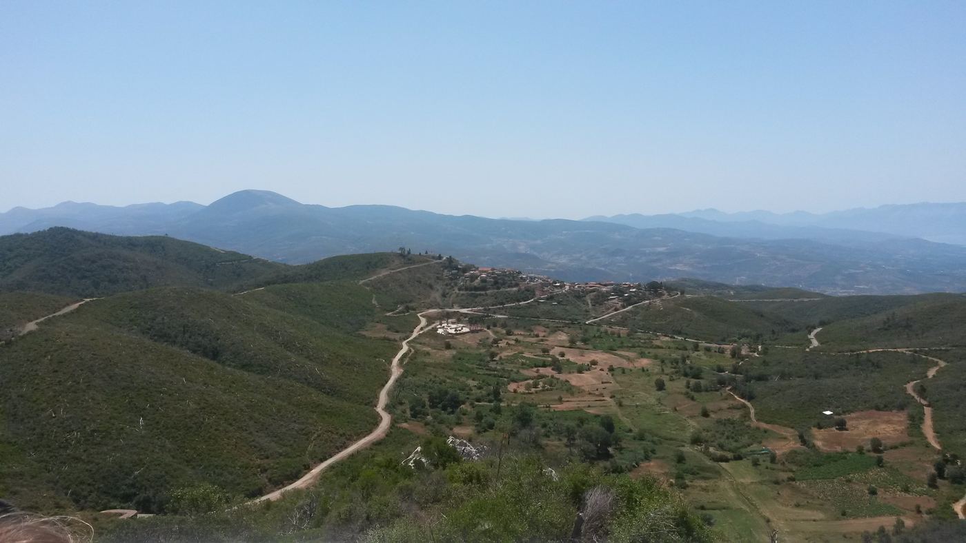 The mountain, and the road up.