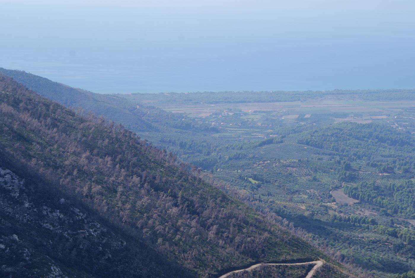 The spine of the Lapithas, looking towards The Olive Farm. Can you see us?