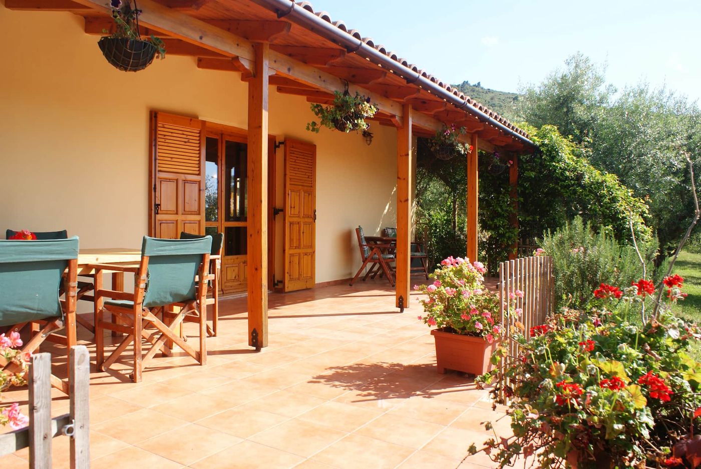 The stone farmhouse among the olive trees.